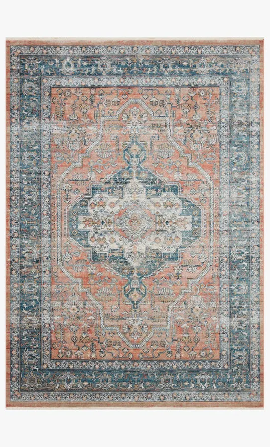 Magnolia Home x Loloi Elise Rug - Coral Blue