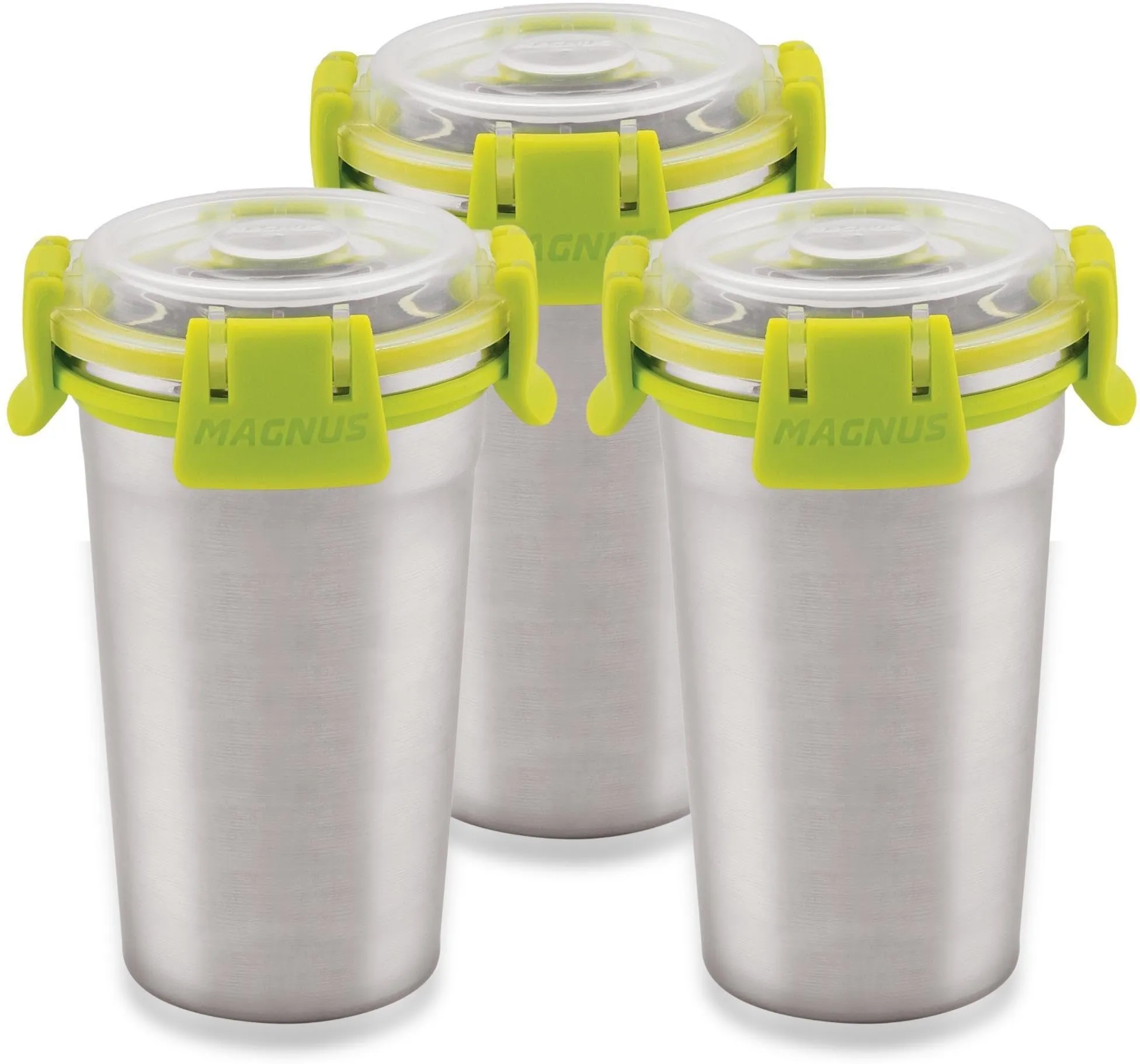 Magnus Stainless Steel Matte Klip Lock Tumbler with Lid and Straw - 350ml | Leak-Proof & Airtight Tumbler - Ideal for Travel, Office, Kids | Perfect for Juice, Buttermilk | Pack of 3