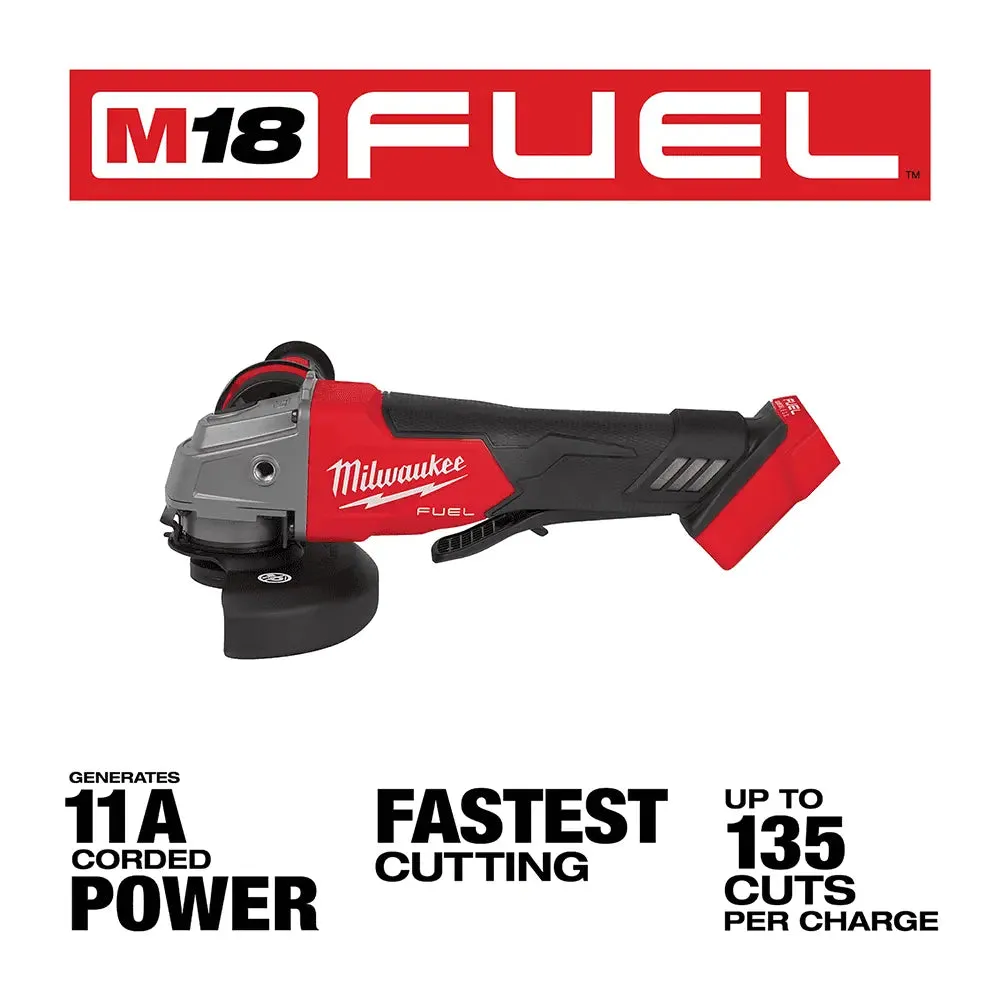 Milwaukee 4-1/2" / 5" M18 FUEL Cordless Paddle Switch Angle Grinder, (No-Lock)