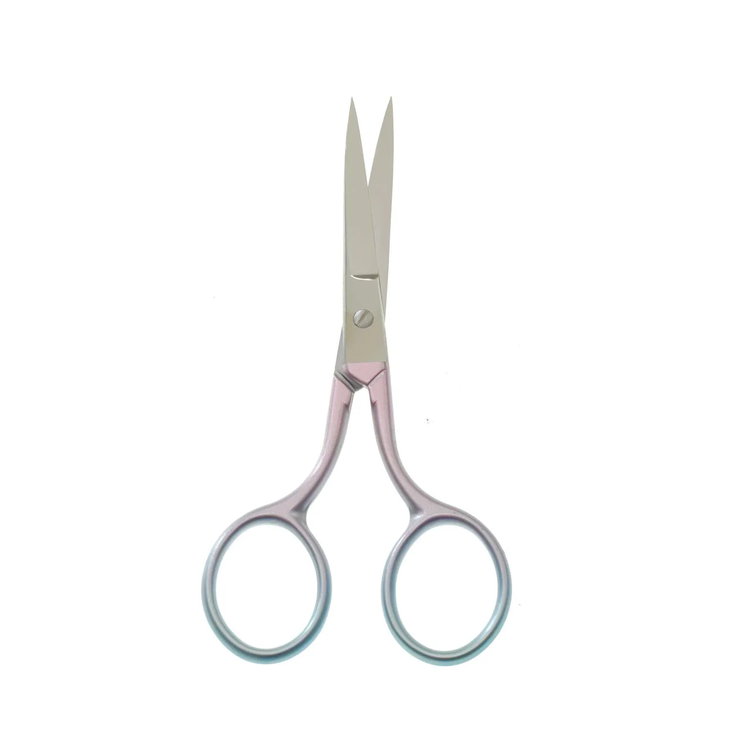 Motanar Multicolor Professional Grooming Scissors for Personal Care Facial Hair Removal and Ear Nose Eyebrow Trimming Stainless Steel Fine Straight Tip Scissors 3.9 Inch (Curved Safety Head Silver)