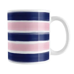 Navy Pink Paint Brush Strokes Mug