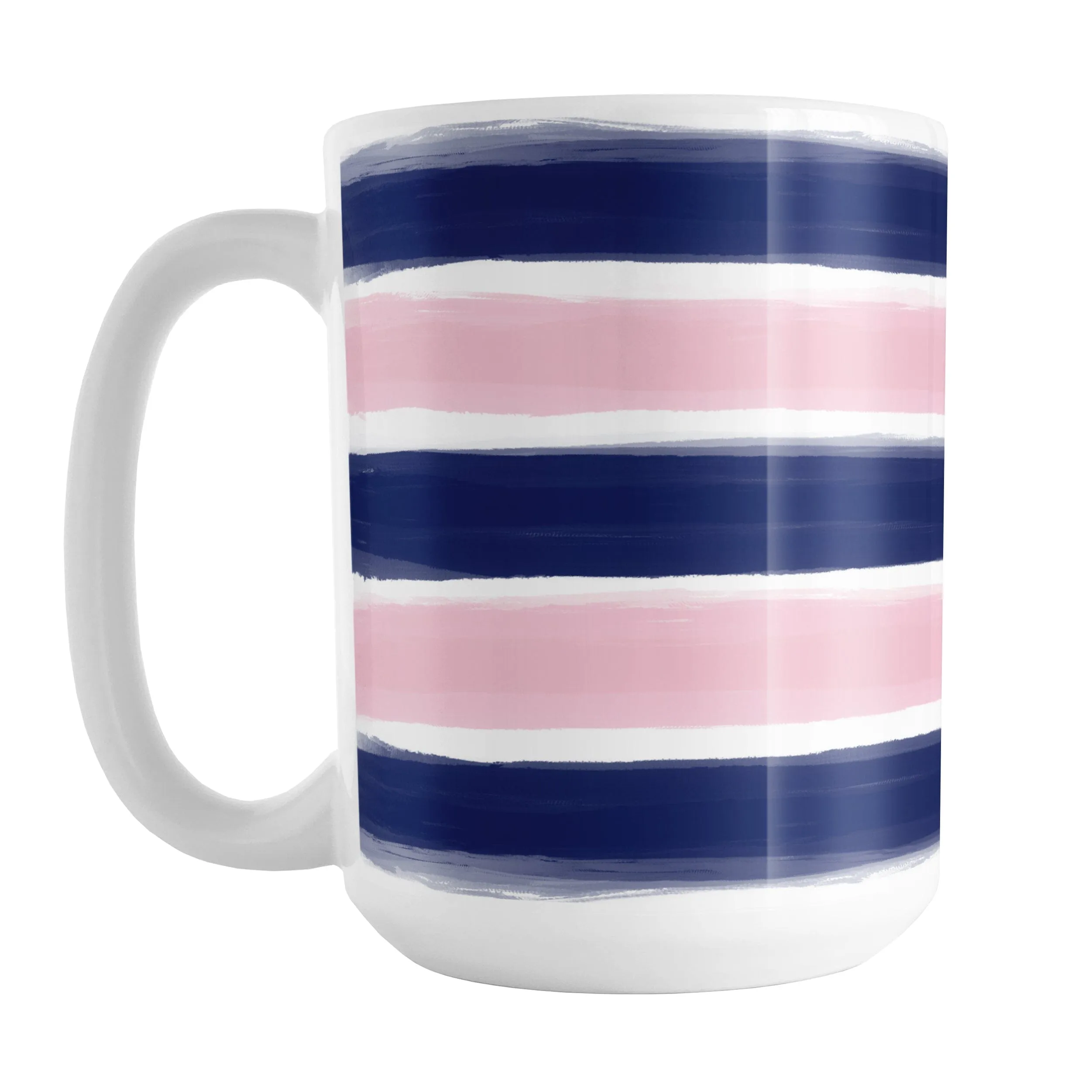 Navy Pink Paint Brush Strokes Mug