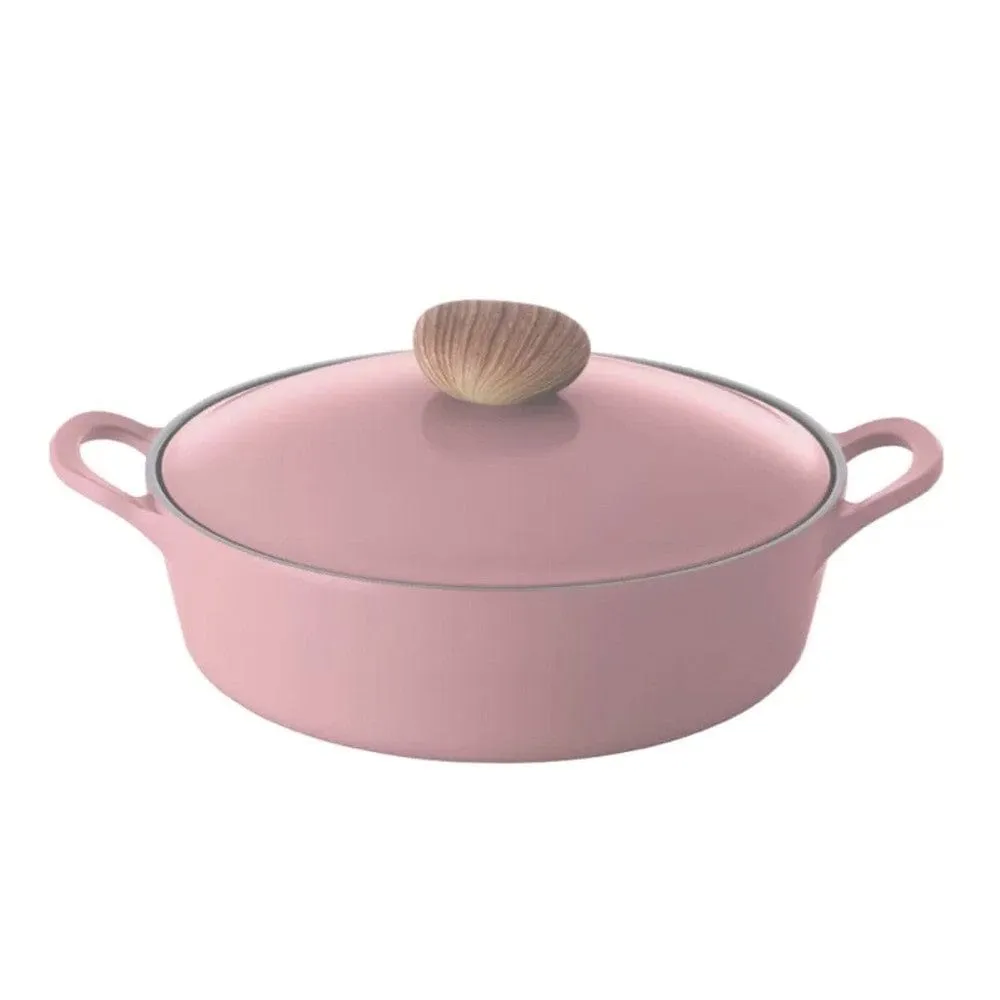 Neoflam Retro 26cm Low Stockpot - Pink Demer