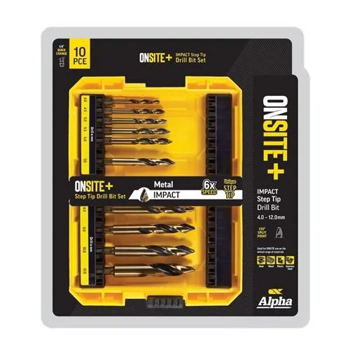 ONSITE PLUS IMPACT STEP TIP DRILL SET 10 PCE