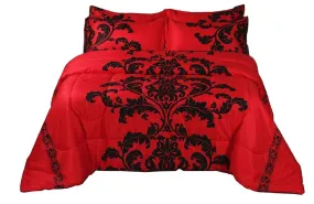 Paisley Black Flower Comforter Set Bed-in-a-Bag QUEEN