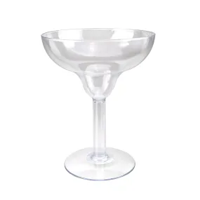 Plastic Large Margarita Glass Disposable Cup, Clear, 9-Inch