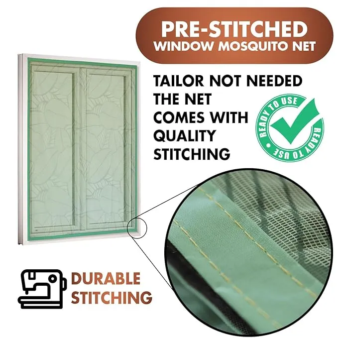 Polyester Pre-Stitched Window Mosquito Net-Forest Green