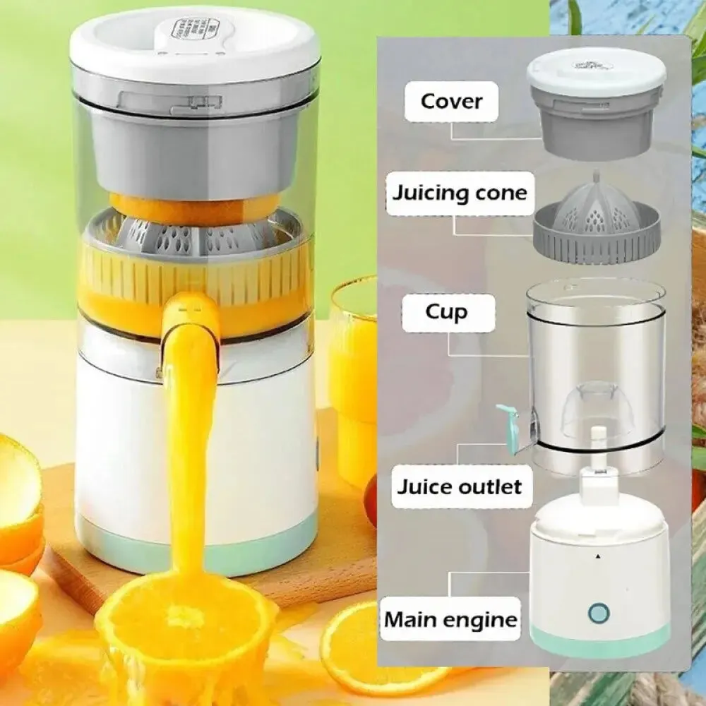 Portable Juice Press Electric Citrus Juicer Juice Squeezer Portable Press Machine Fruit Extractor UK