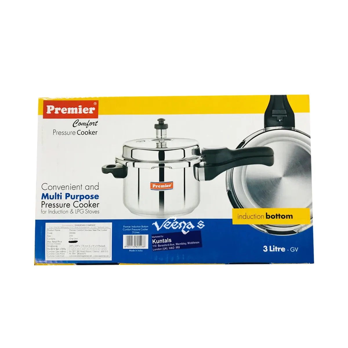 Premier Steel Pressure Cooker 3 ltr