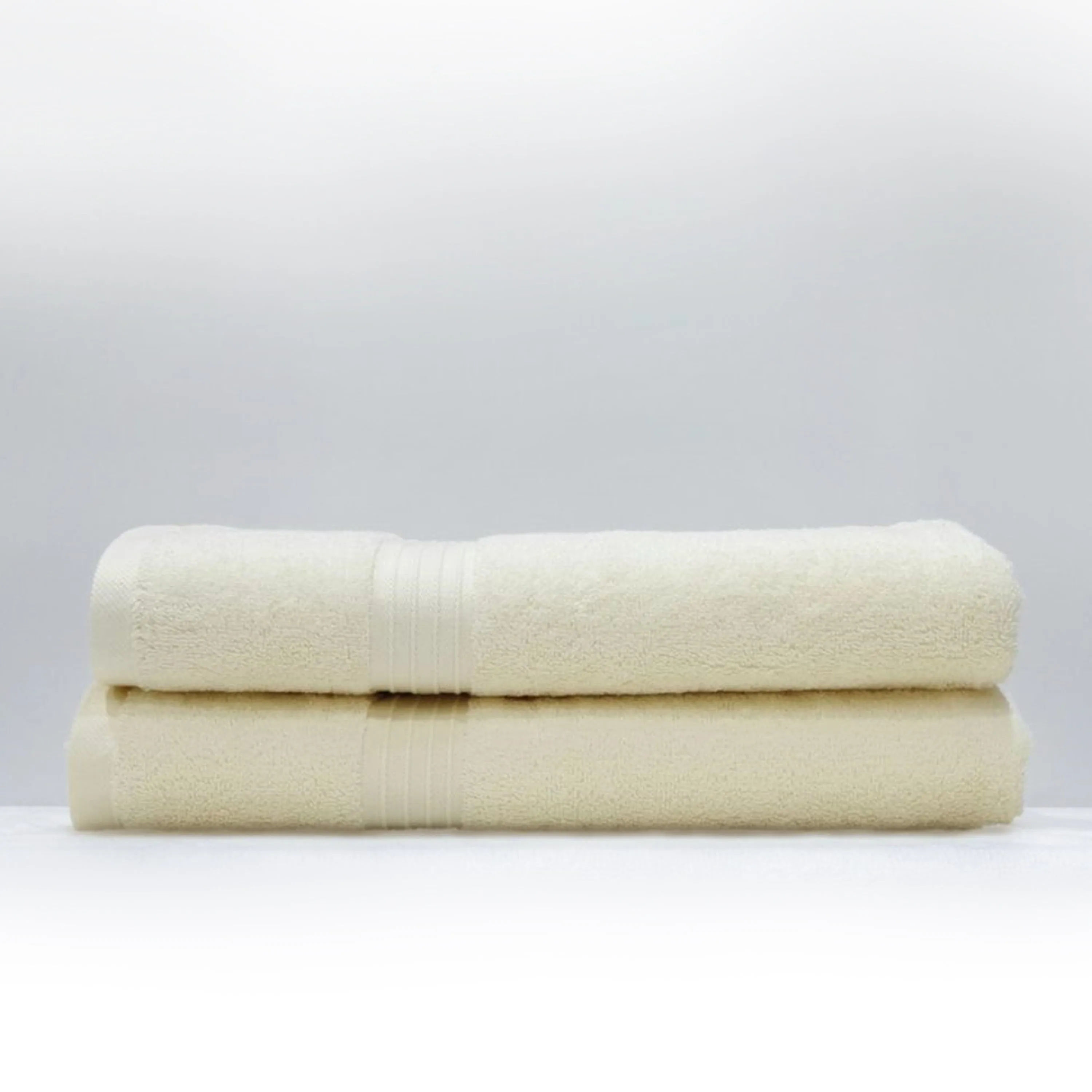 Premium Cream Pack of 2  600gsm High Quality Cotton Bath Towel 70x140cm