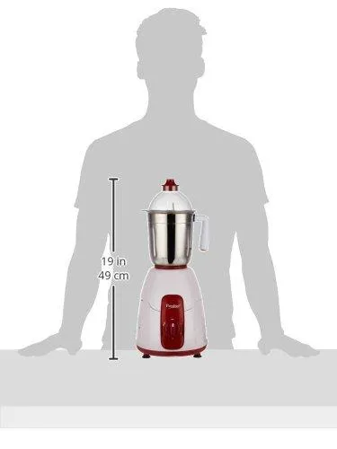 Prestige Elegant 750-Watt Mixer Grinder with 4 Jars (Red)