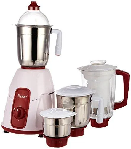 Prestige Elegant 750-Watt Mixer Grinder with 4 Jars (Red)