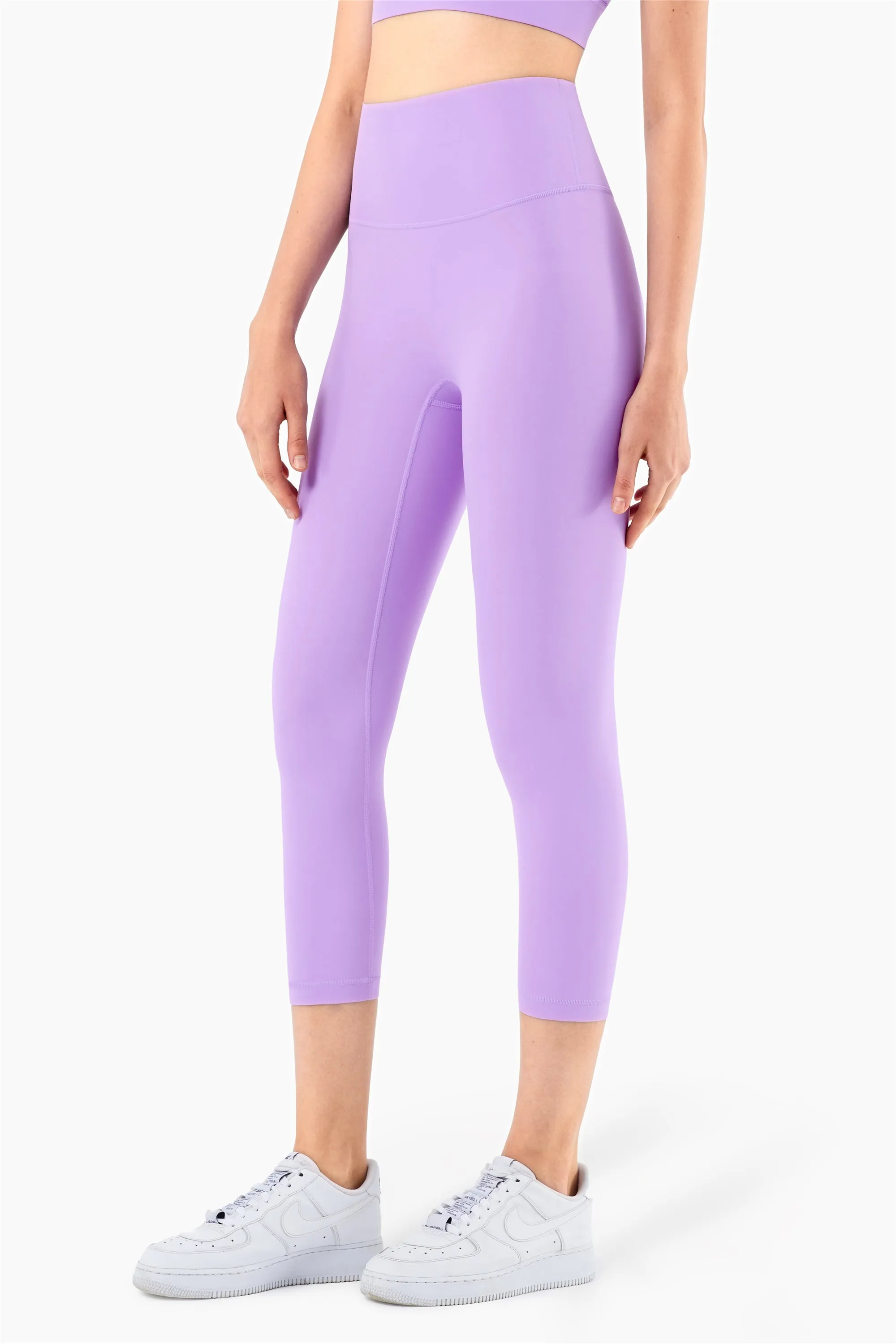 QK1242-NULS new European and American peach butt fitness pants One piece no embarrassment line high waist tight seven points nude yoga pants