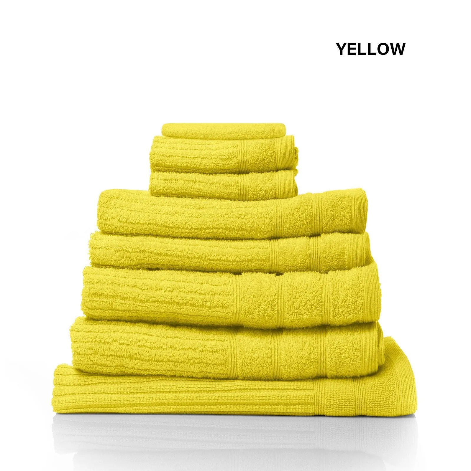 Royal Comfort Eden Egyptian Cotton 600GSM 8 Piece Luxury Bath Towels Set 8 Piece Yellow