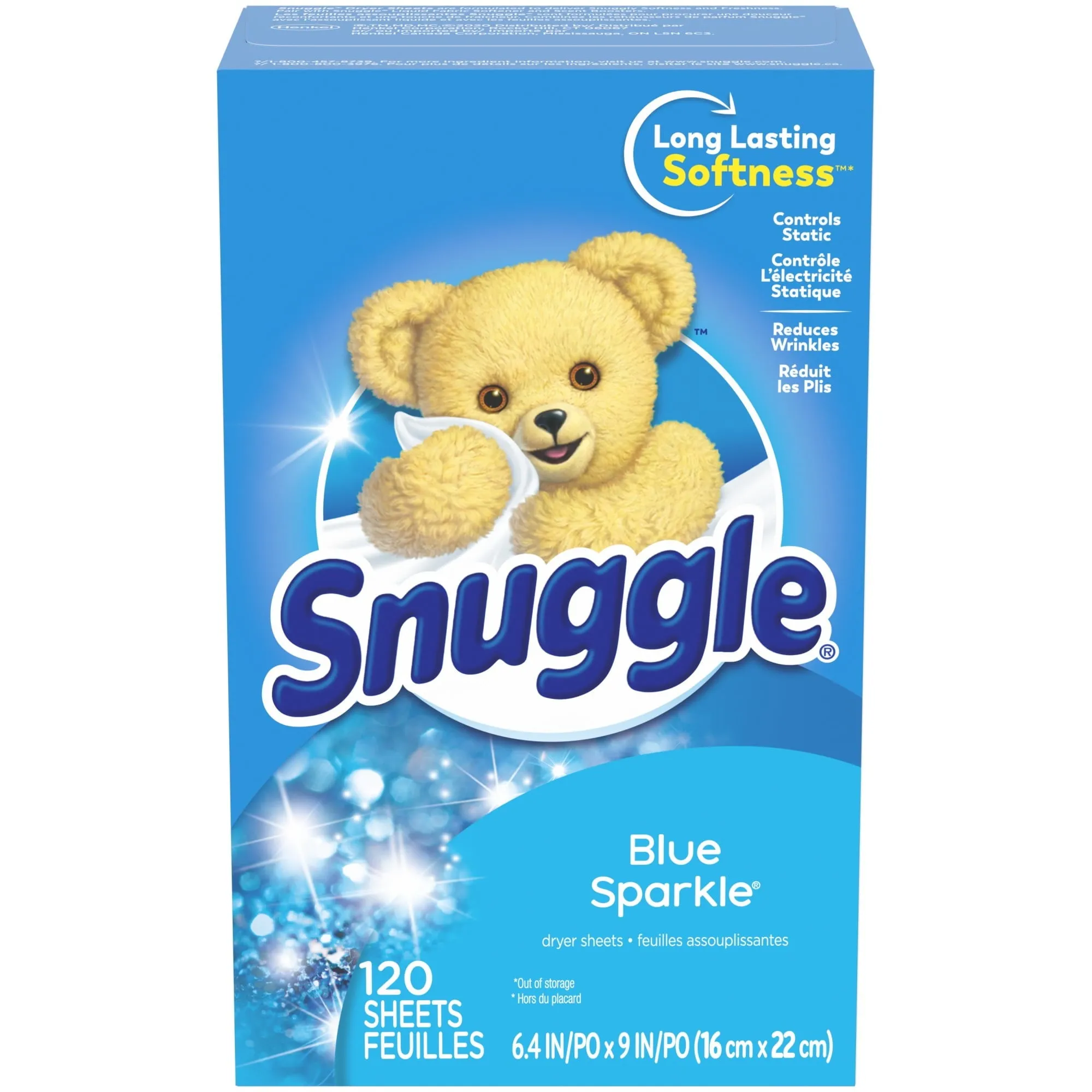 Snuggle Fabric Softener Dryer Sheets, Blue Sparkle, 120 Count