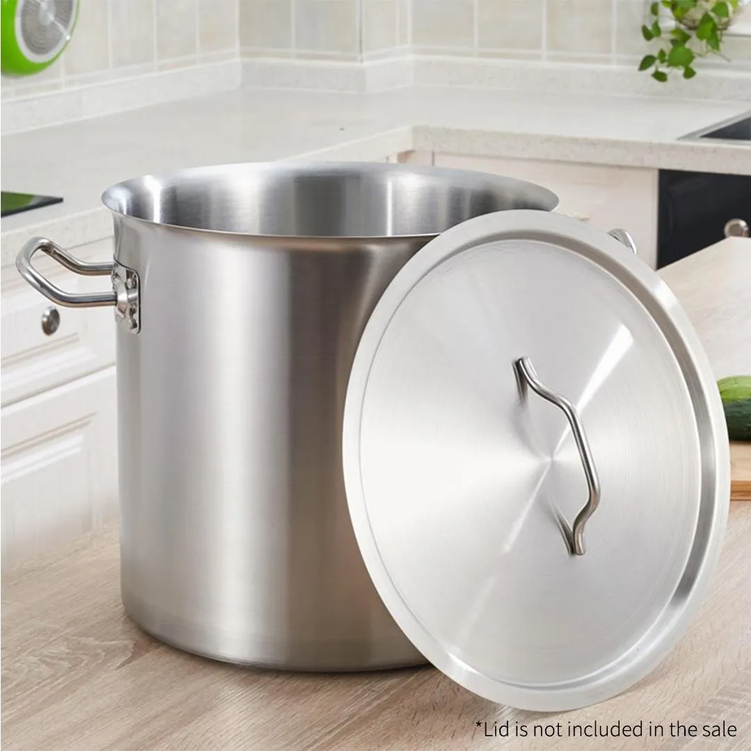 SOGA Stock Pot 25L Top Grade Thick Stainless Steel Stockpot 18/10 Without Lid