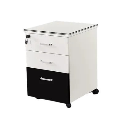 Solid Wood Freestanding Mobile White Storage Low Cabinet