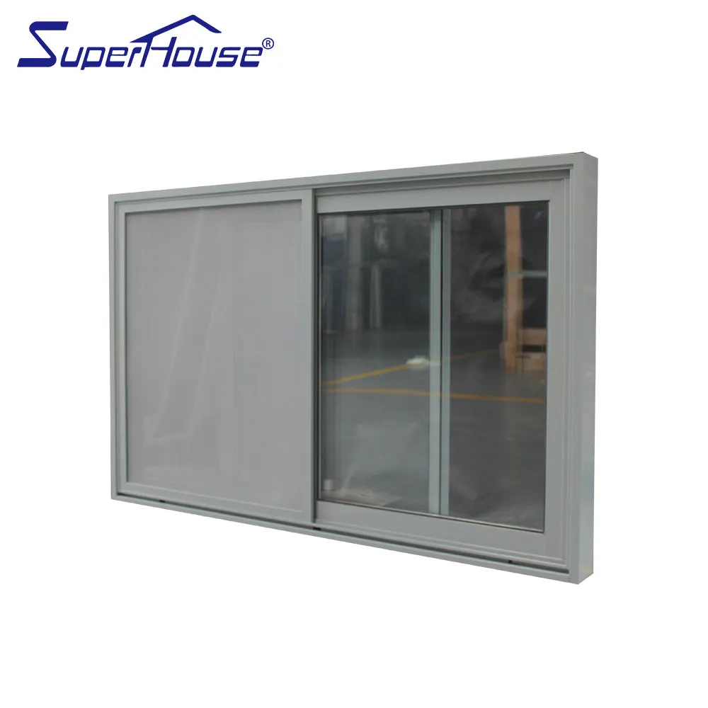 Superhouse aluminium frame sliding glass window with mosquito net sliding window