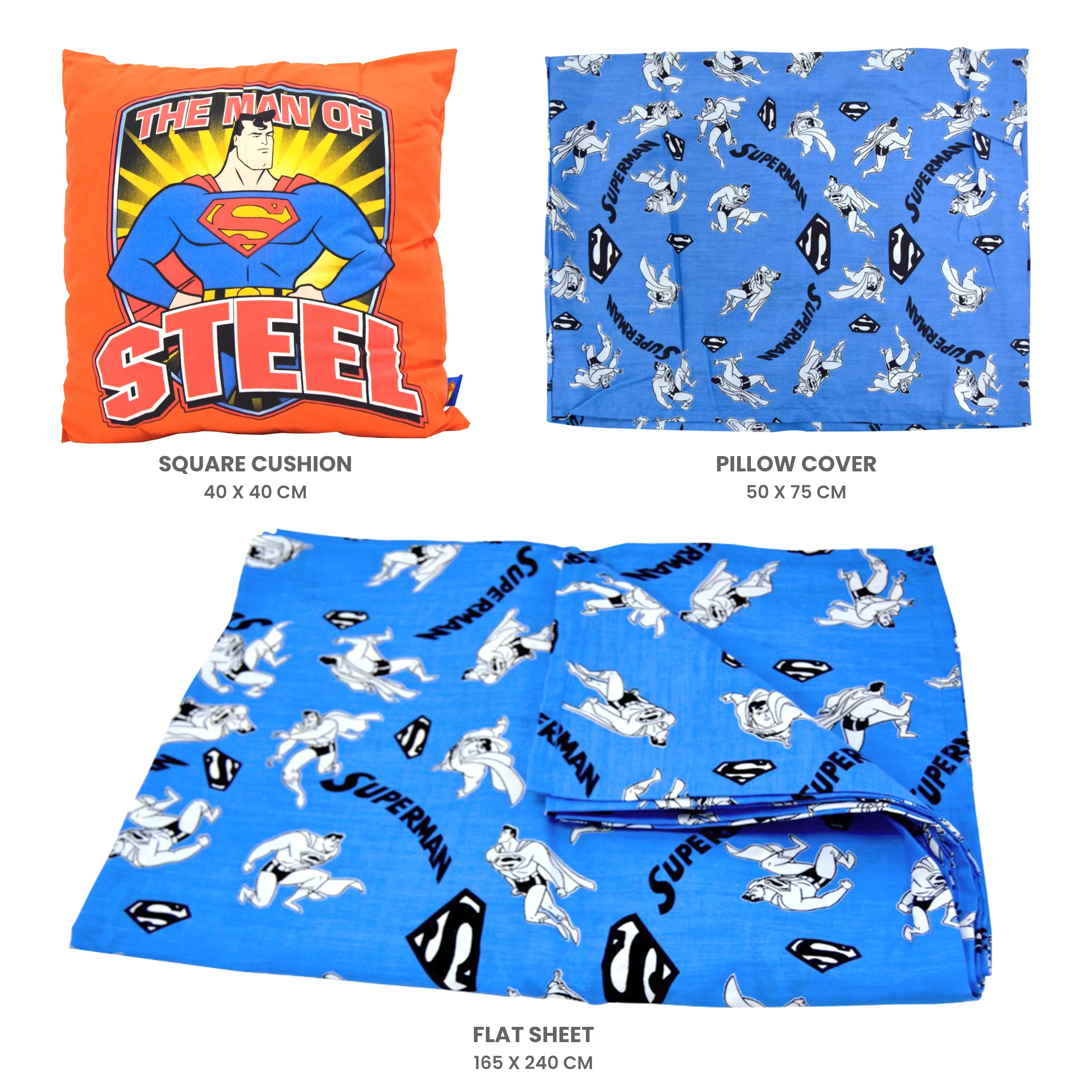 Superman Kids Comforter 4pc Set 165x230cm