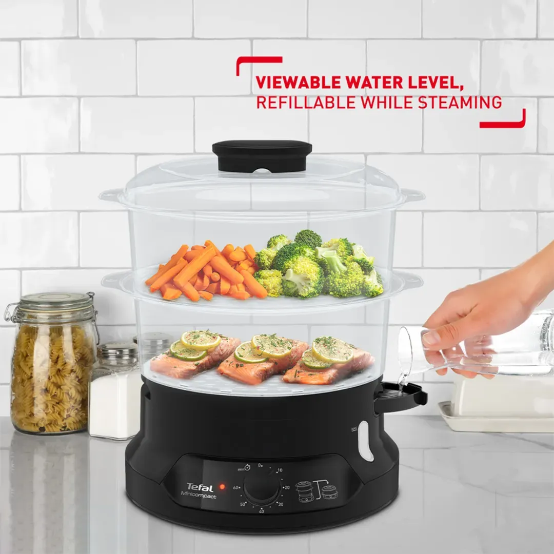 Tefal VC1398 6.0L Mini Compact 2-Bowl Food Steamer