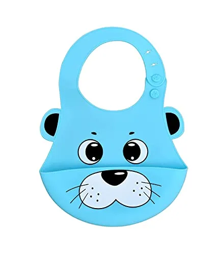 The Little Lookers Silicone Feeding Bib| Silicone Fruit Shape Teether | High Borosilicate Glass Feeding Bottle with Silicone Cover for Babies|Toddler(Pack of 3)