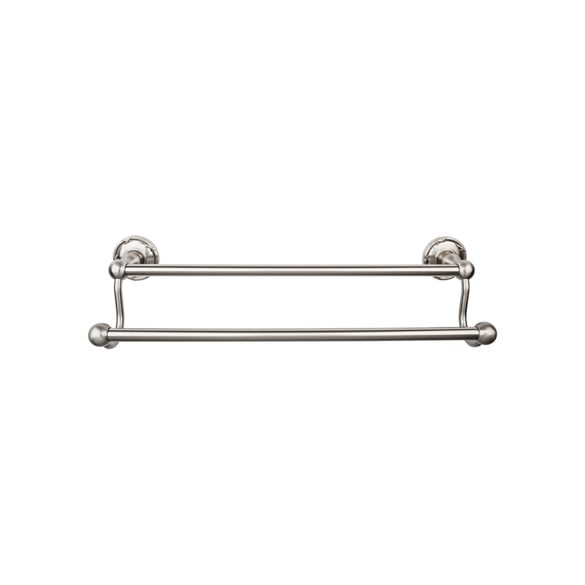 Top Knobs ED9BSNE Edwardian Bath Towel Bar 24 Inch Double - Ribbon Bplate Brushed Satin Nickel