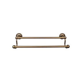 Top Knobs ED9GBZE Edwardian Bath Towel Bar 24 Inch Double - Ribbon Bplate German Bronze