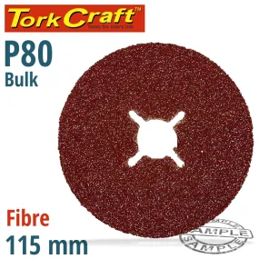 TORK CRAFT FIBRE DISC 115MM 80 GRIT BULK ABR55080