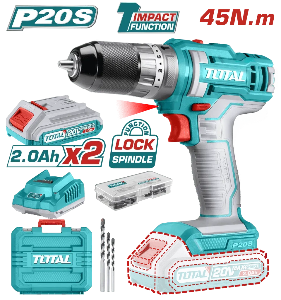 Total Cordless impact drill 20V
 TIDLI201452