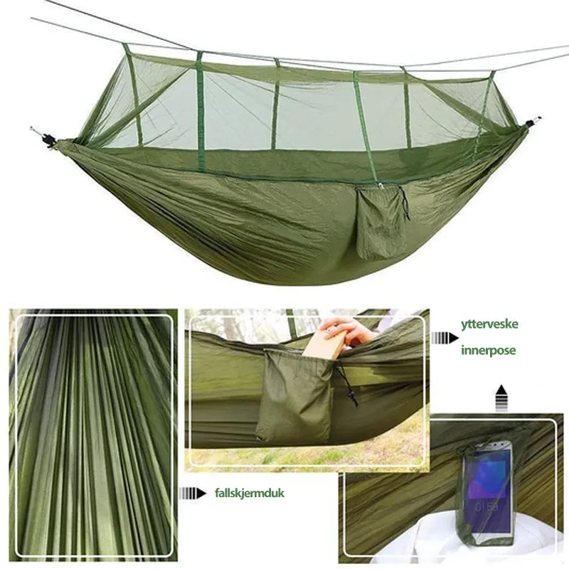 Ultralight hammock with mosquito net for outdoor adventures