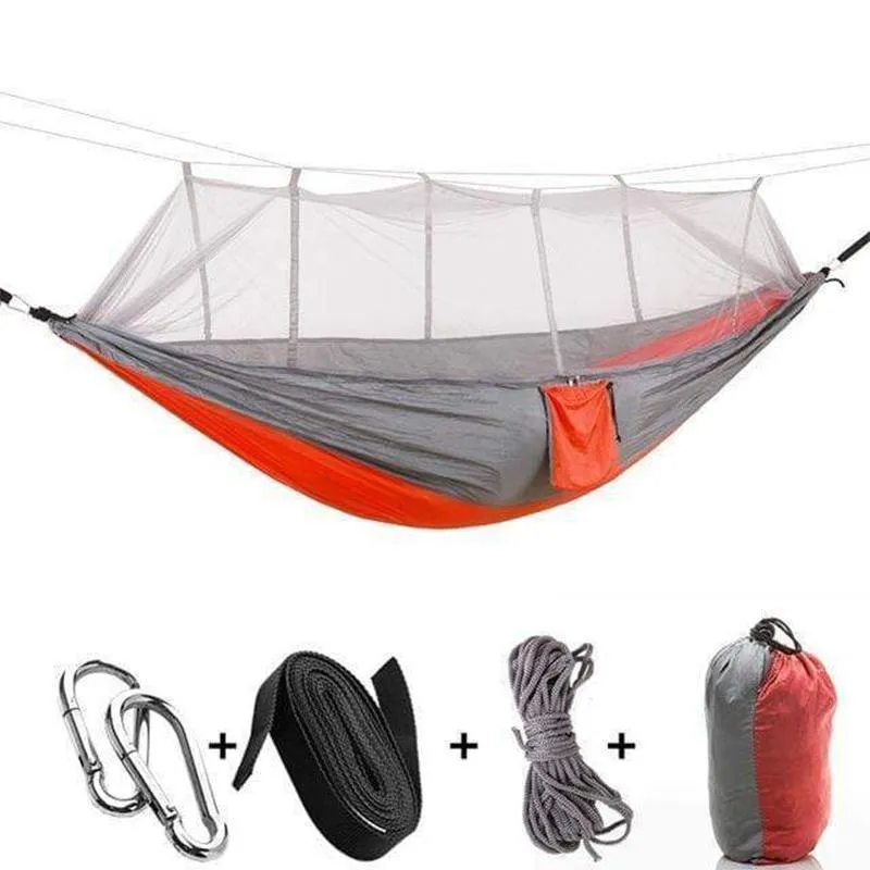 Ultralight hammock with mosquito net for outdoor adventures