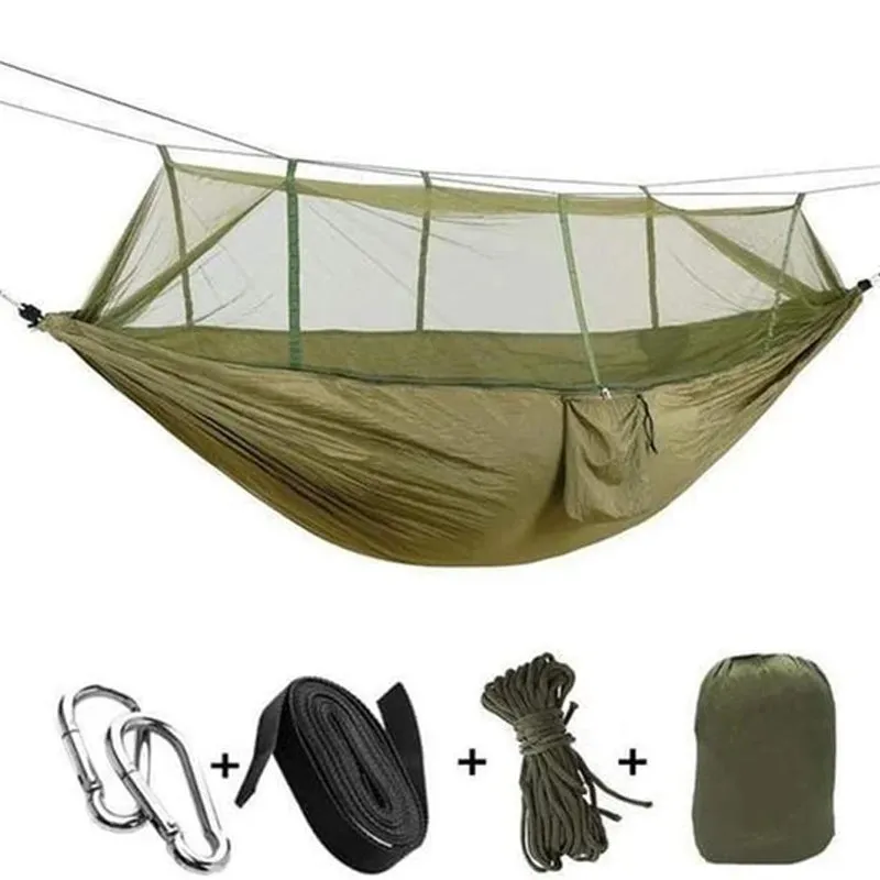 Ultralight hammock with mosquito net for outdoor adventures