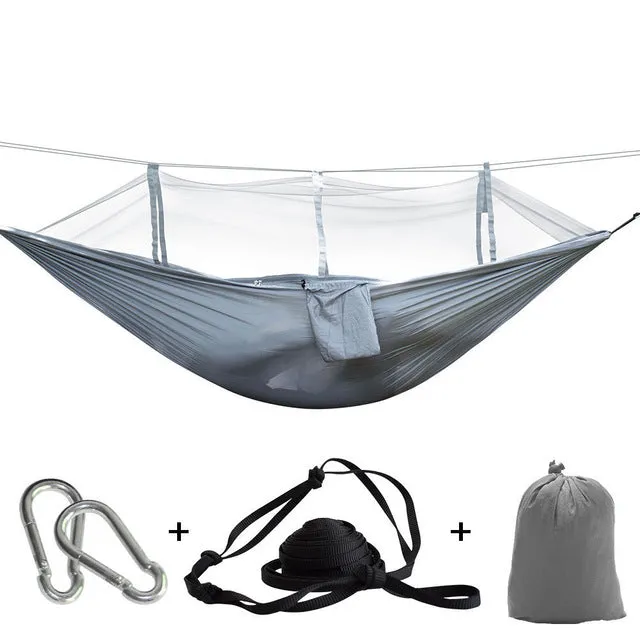 Ultralight Travel Hammock with Mosquito Net Integrated