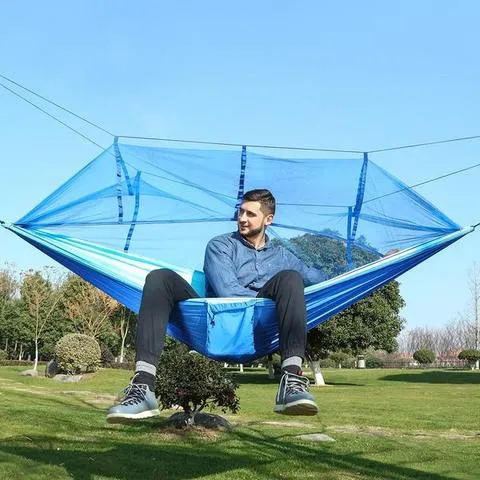 Ultralight Travel Hammock with Mosquito Net Integrated