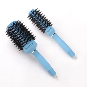 UMAI Hair Brush with Ion-infused Thermal Ceramic Technology, Anti-Static Boar Bristles, Additional Styling Tip, Adds Volume and Shine, Blow Drying, Straightening, Curling Round Brush (53mm & 32mm))