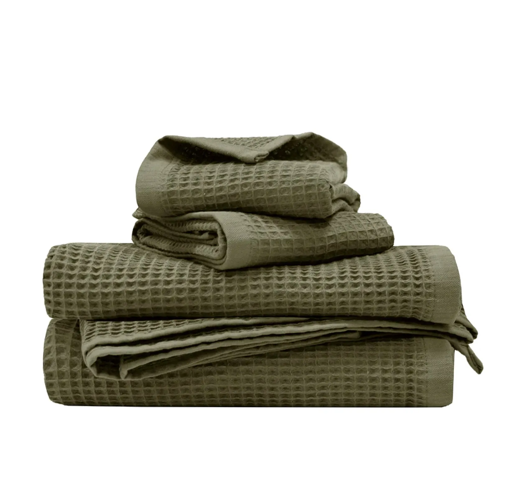 Waffle Hand Towel - Olive