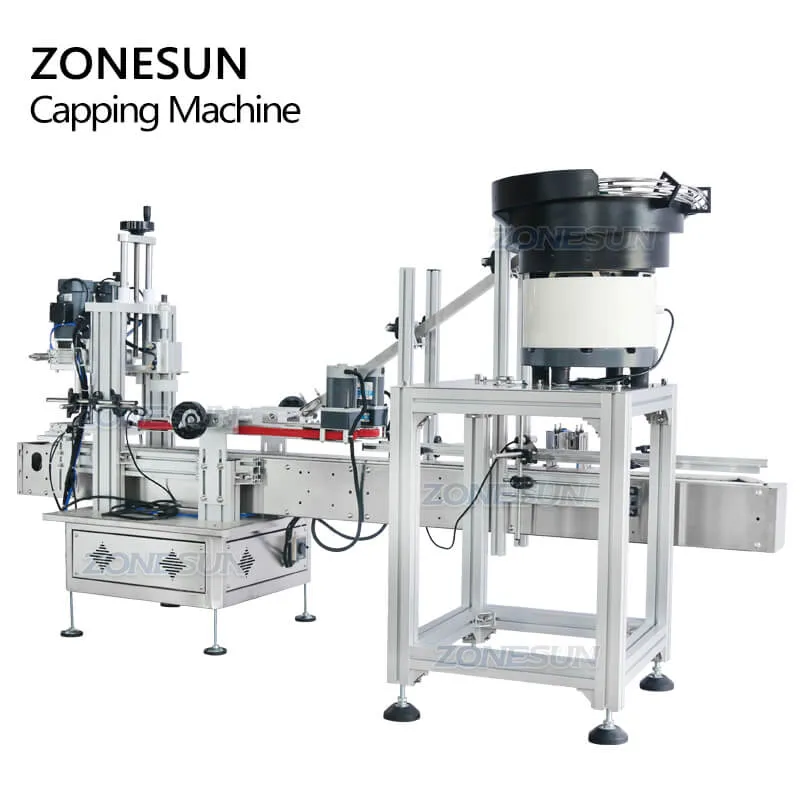 ZS-XG1870P Automatic Spray Bottle Benchtop  Capping Machine With Vibratory Bowl Sorter