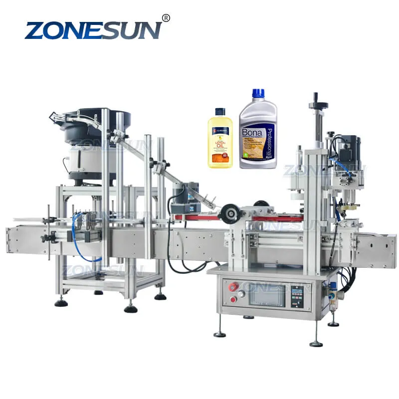 ZS-XG1870P Automatic Spray Bottle Benchtop  Capping Machine With Vibratory Bowl Sorter