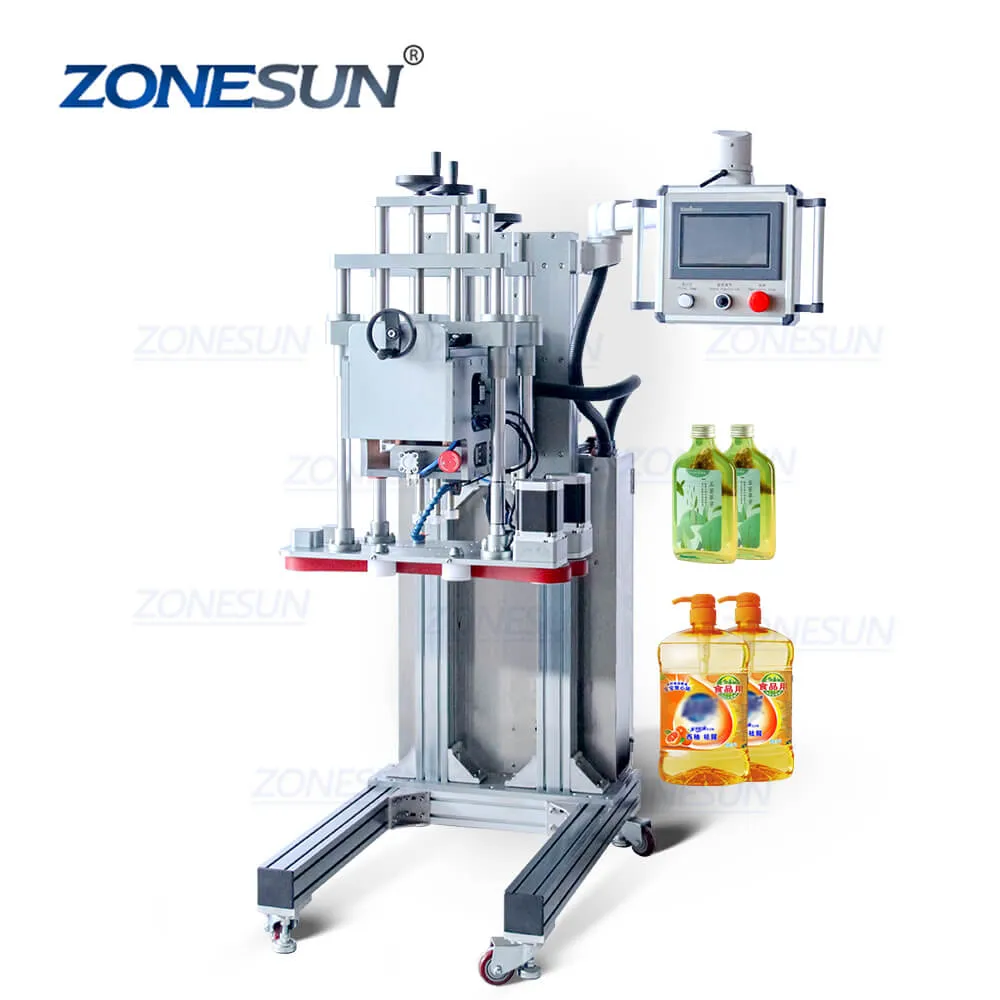 ZS-XG20A Automatic Hand Gel Beverage Glass Spray Bottle Plastic Caps Screw Capping Machine For Dropper Bottle